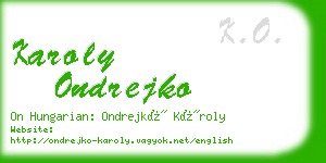 karoly ondrejko business card